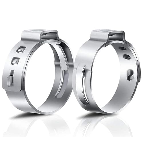50Pcs 6mm-7mm Single Ear Hose Clamp Hose Crimp Clamps Ear Crimp Rings ...