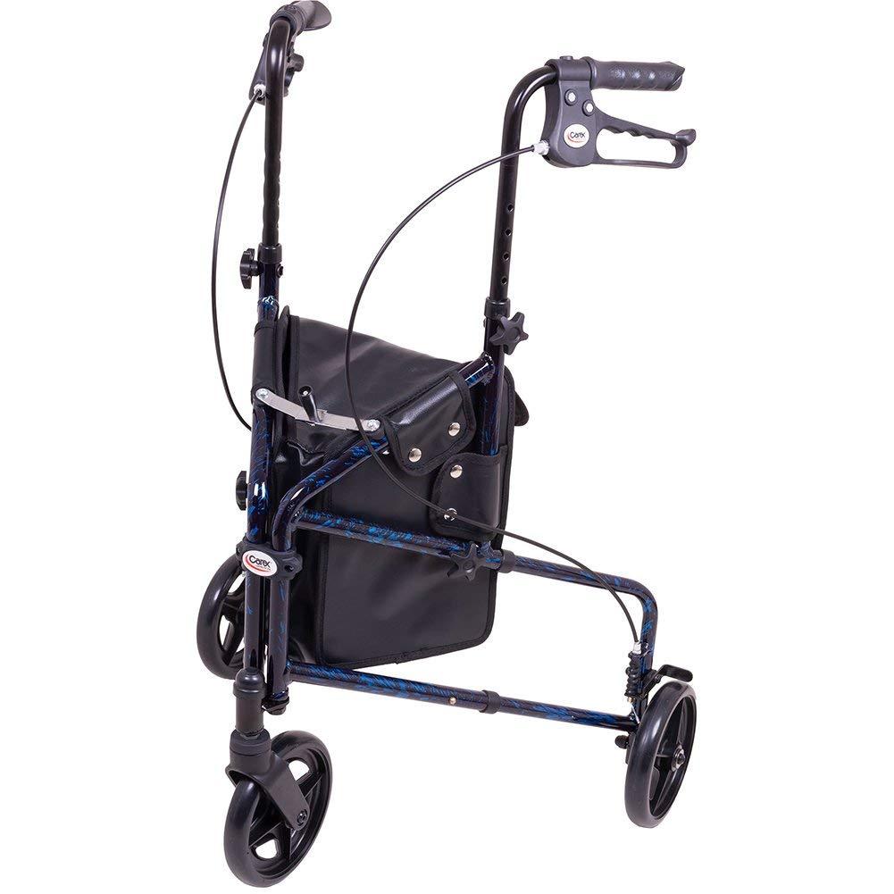 Carex 3 Wheel Walker for Seniors, Foldable, Rollator Walker with Three ...