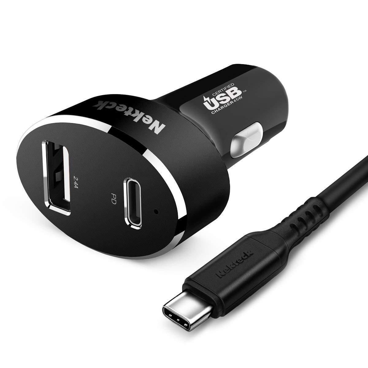 Nekteck USB-IF Certified USB Type C Car Charger with PD Power Delivery ...