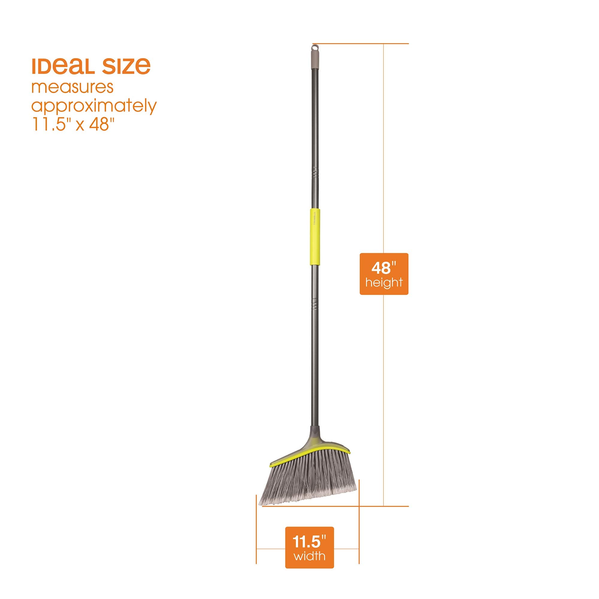 Casabella Wayclean Wide Angle Broom, Gray