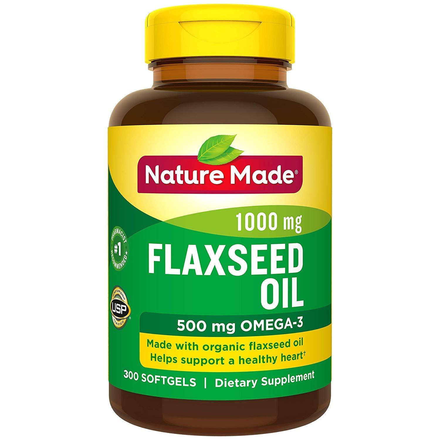 Nature Made Organic Flaxseed Oil 1,400 mg - Omega-3-6-9 for Heart ...