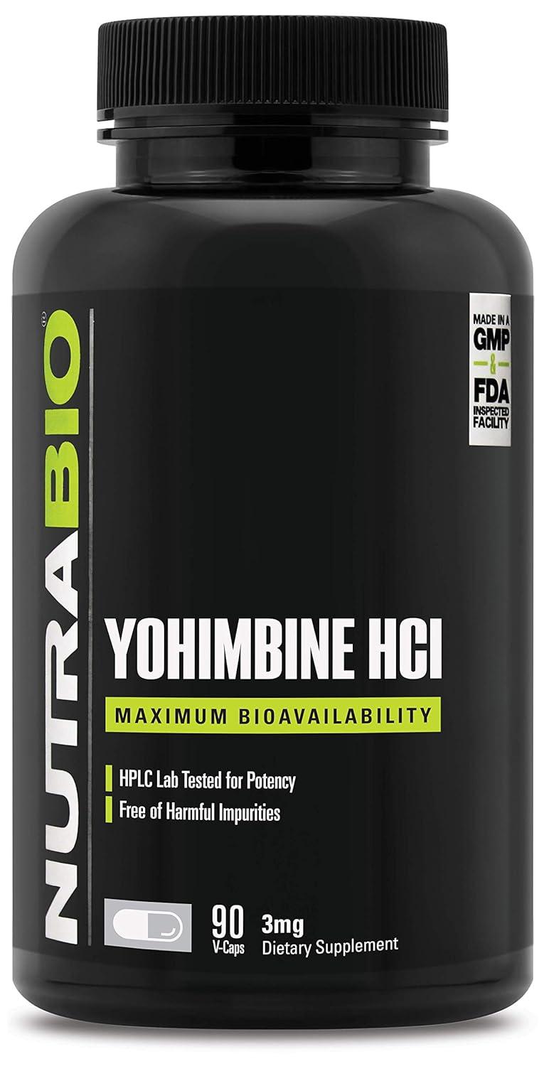 NutraBio Yohimbine HCL (90 Capsules, 3 mg) - DailyNutriPlus LLC