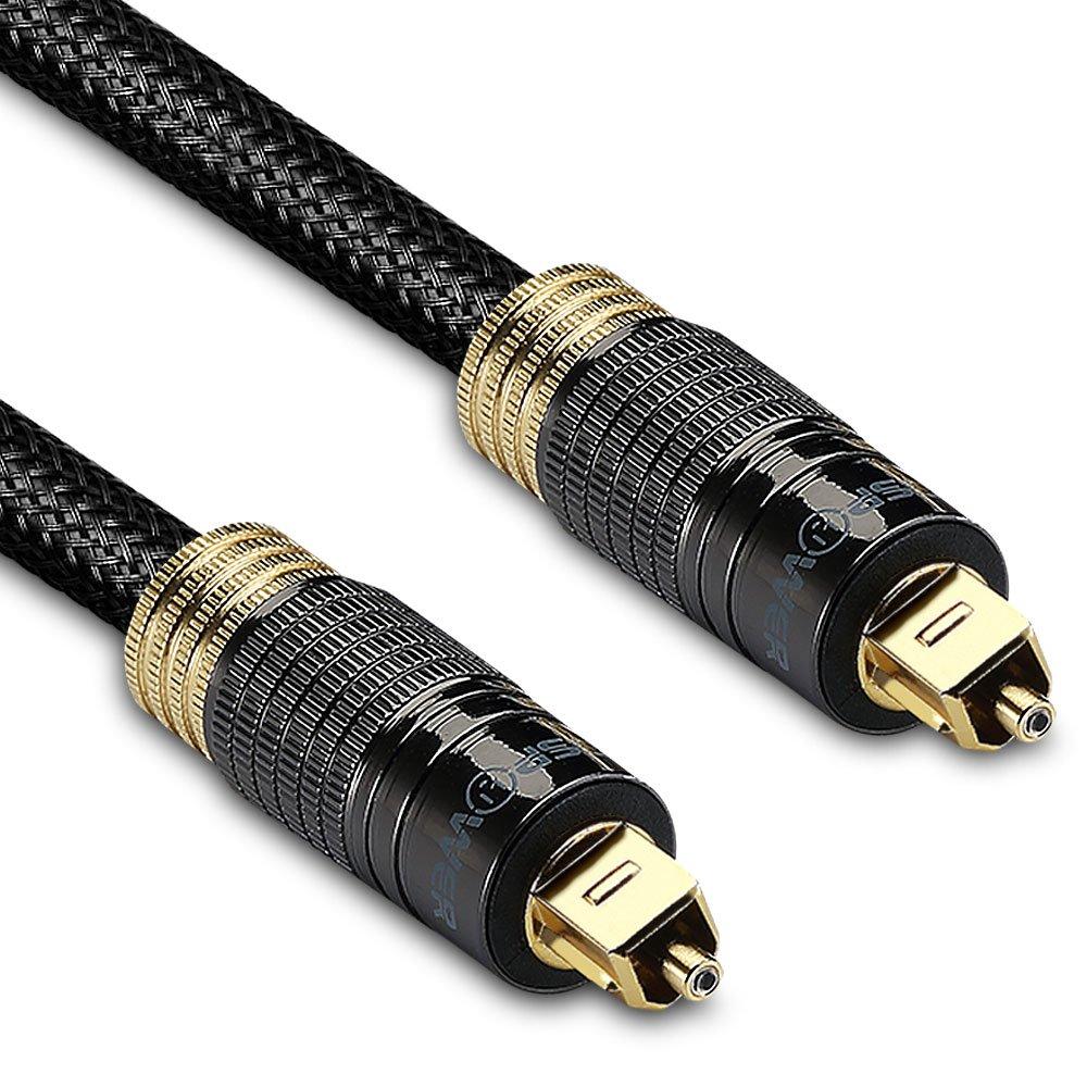 FosPower Cable toslink (1,8m), Cable óptico de Audio Digital Toslink (S ...