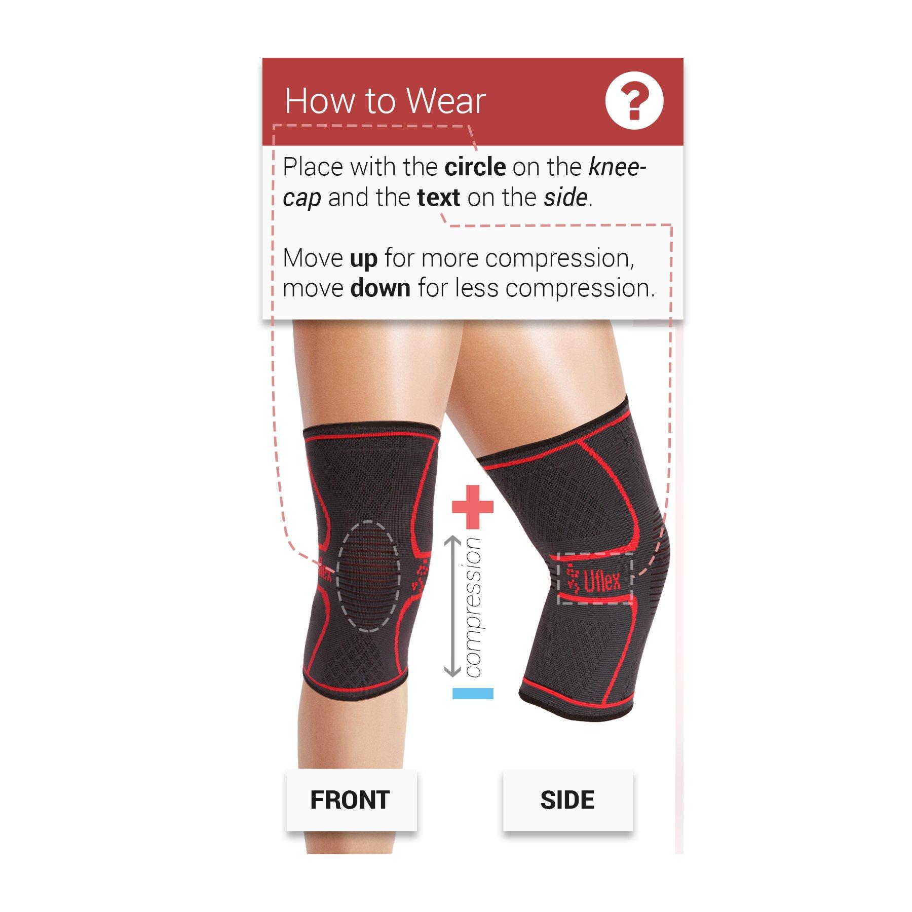 UFlex Athletics Knee Compression Sleeve, Single Wrap, Medium | eBay