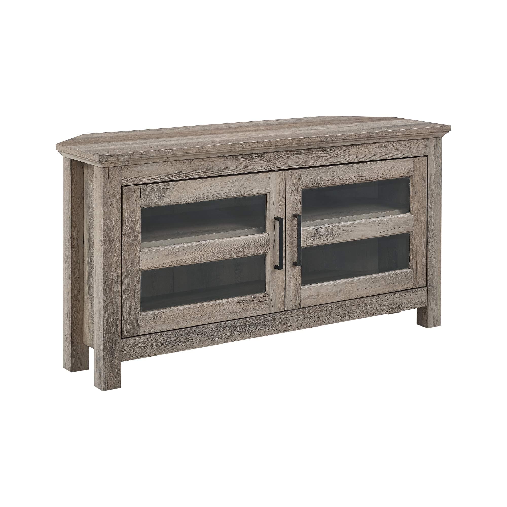Walker Edison Modern Farmhouse Wood Corner Universal TV Stand for TV's ...