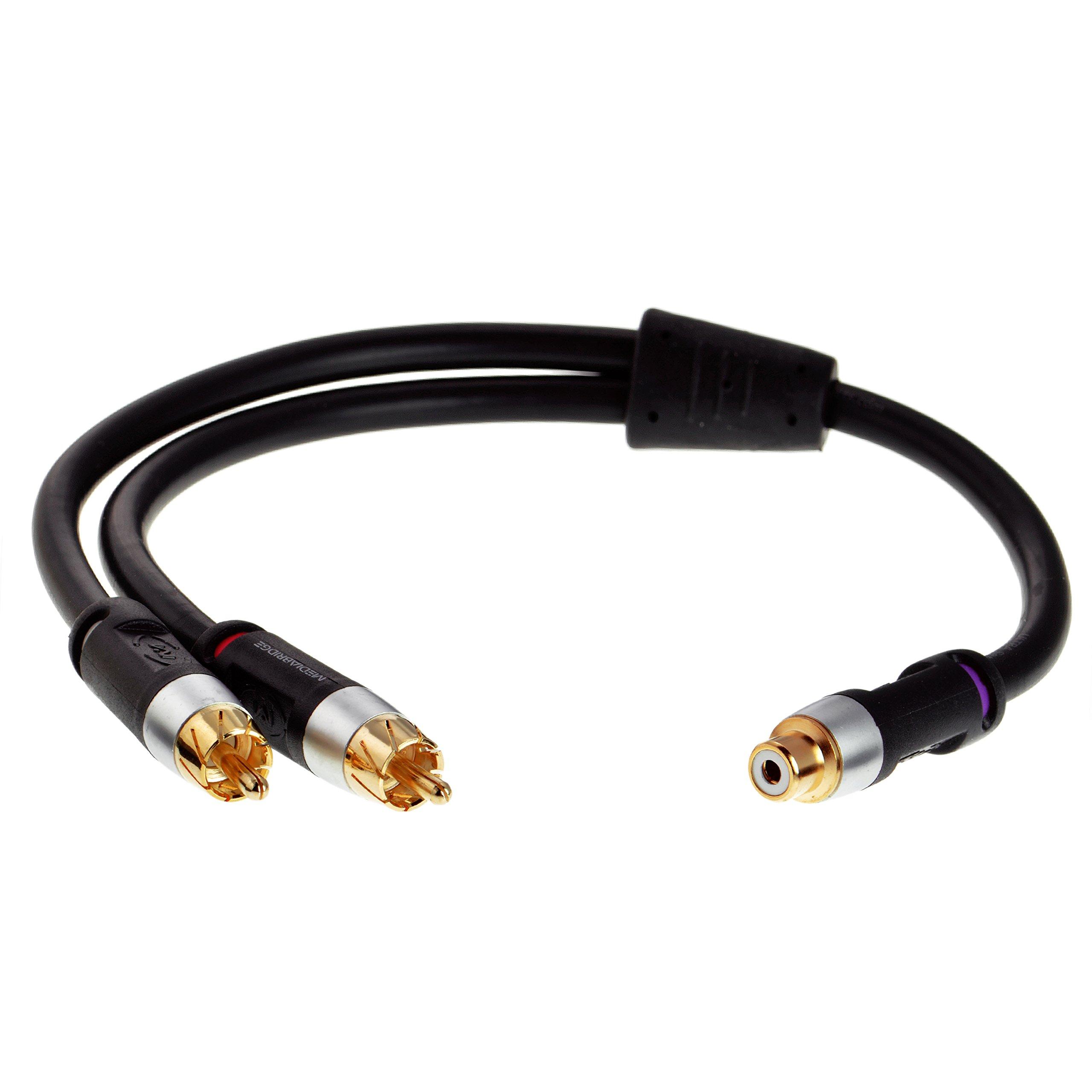 Mediabridge Ultra Series RCA Y-Adapter (12 Inches) - 1-Female to 2-Male ...