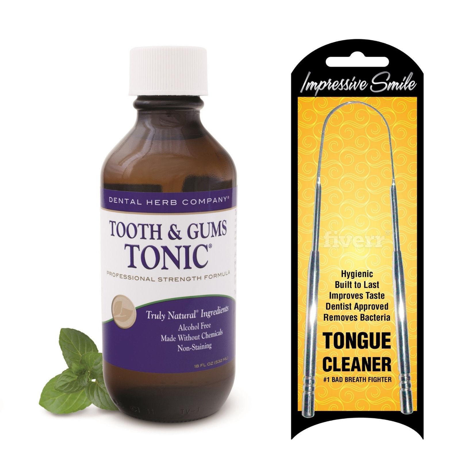 Dental Herb Company Tooth and Gums Tonic 18oz Bottle + FREE Tongue ...