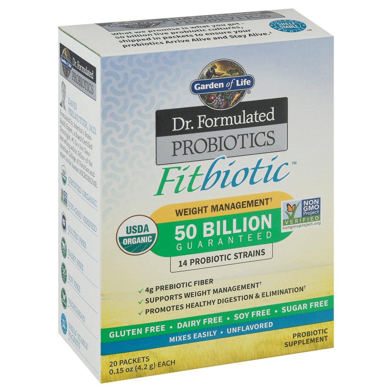 Garden of Life Dr. Formulated Probiotics Fitbiotic Powder Packets ...