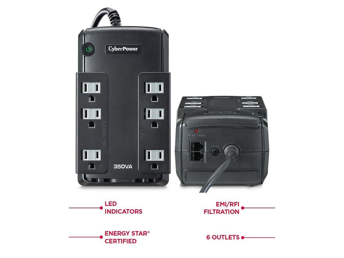 CyberPower Standby CP350SLG 350VA Desktop UPS - 350 VA/255 W - Desktop ...