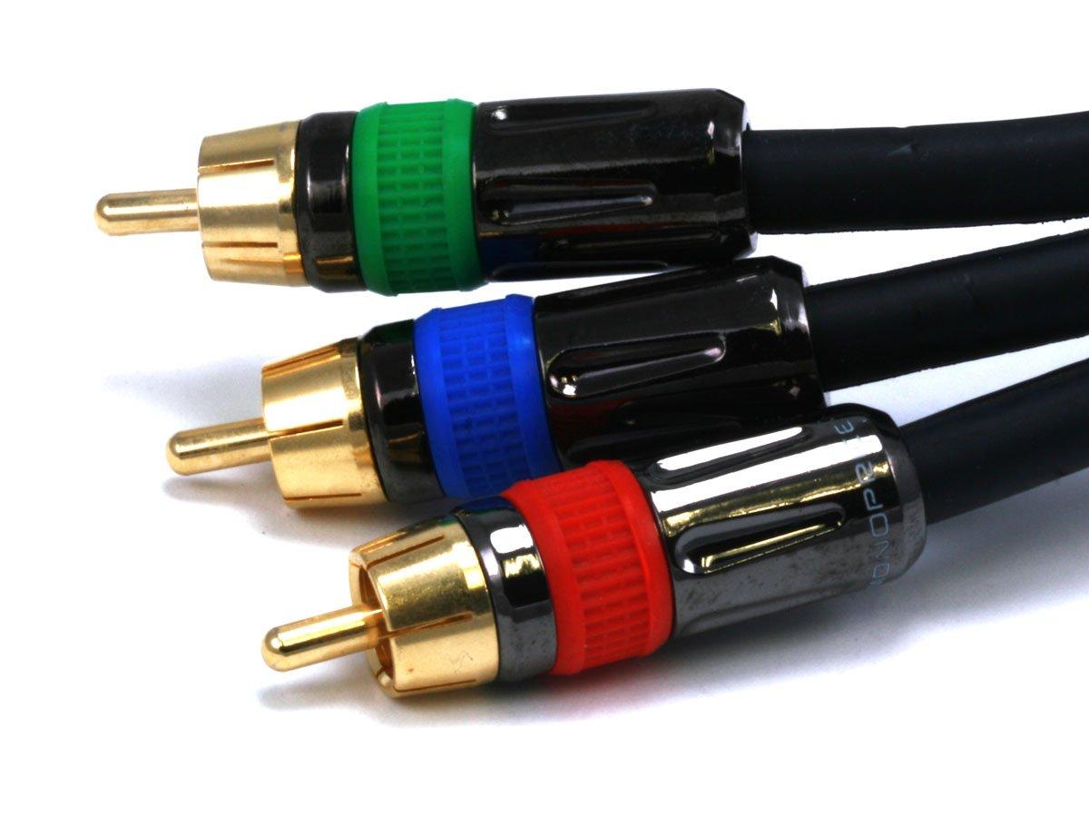 Monoprice 1.5ft 18AWG CL2 Premium 3-RCA Component Video Coaxial Cable ...