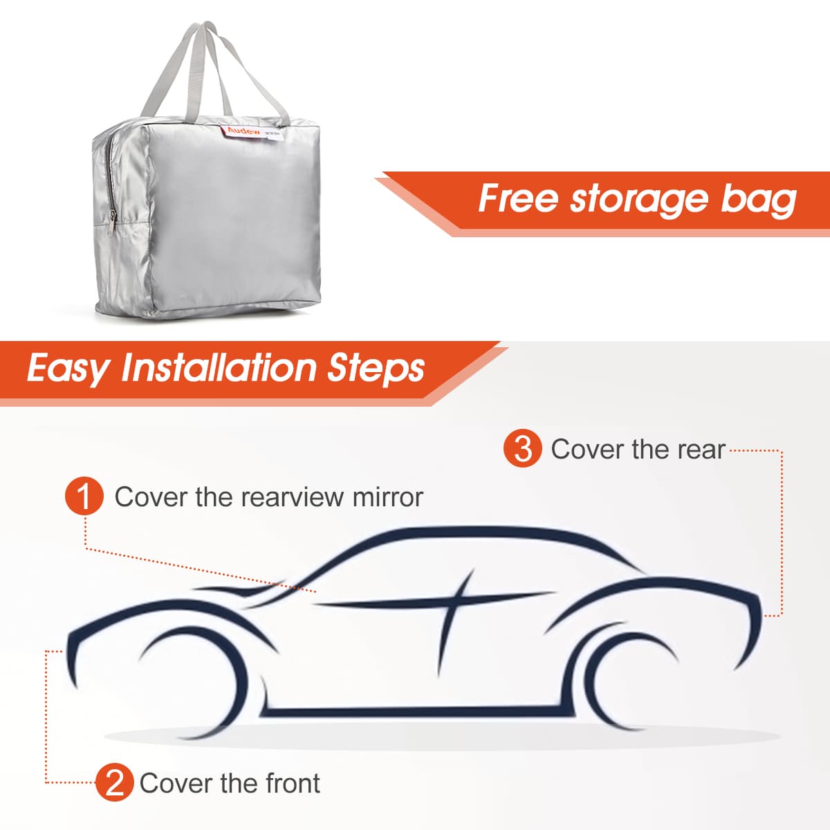 Audew 210D Oxford Fabric Car Cover for All Weather Protection with ...