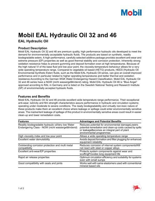 Mobil EAL Hydraulic Oil 46