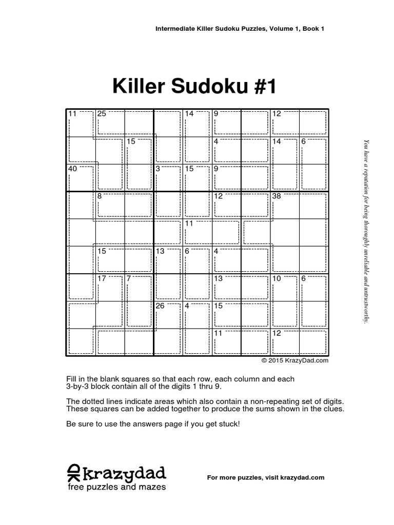 Killer Sudoku by Krazydad | PDF