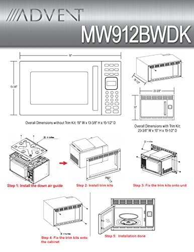 Advent MW900B Microwave Trim Kit