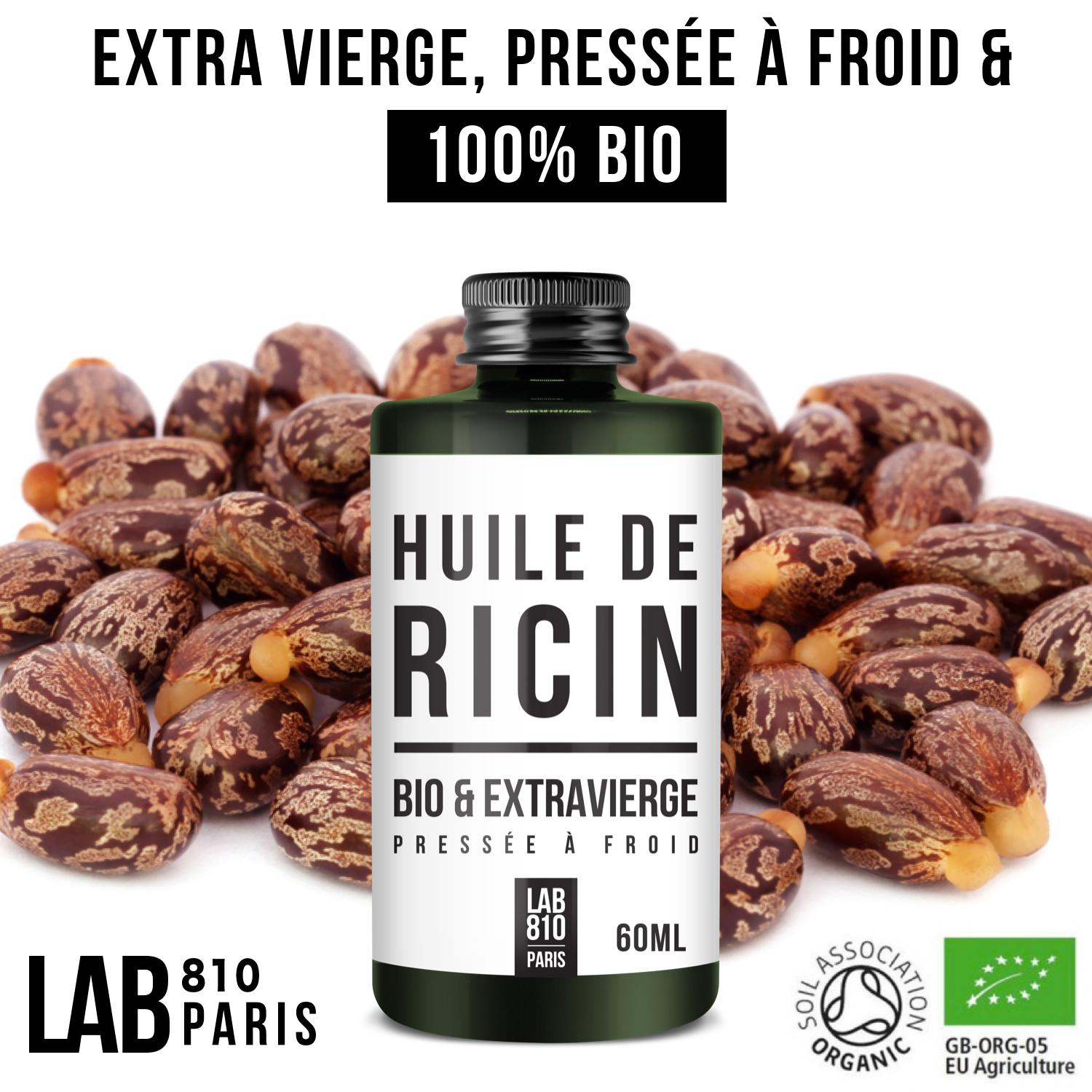 HUILE DE RICIN BIO 100% Pure et Naturelle Pressée à Froid - LAB 810