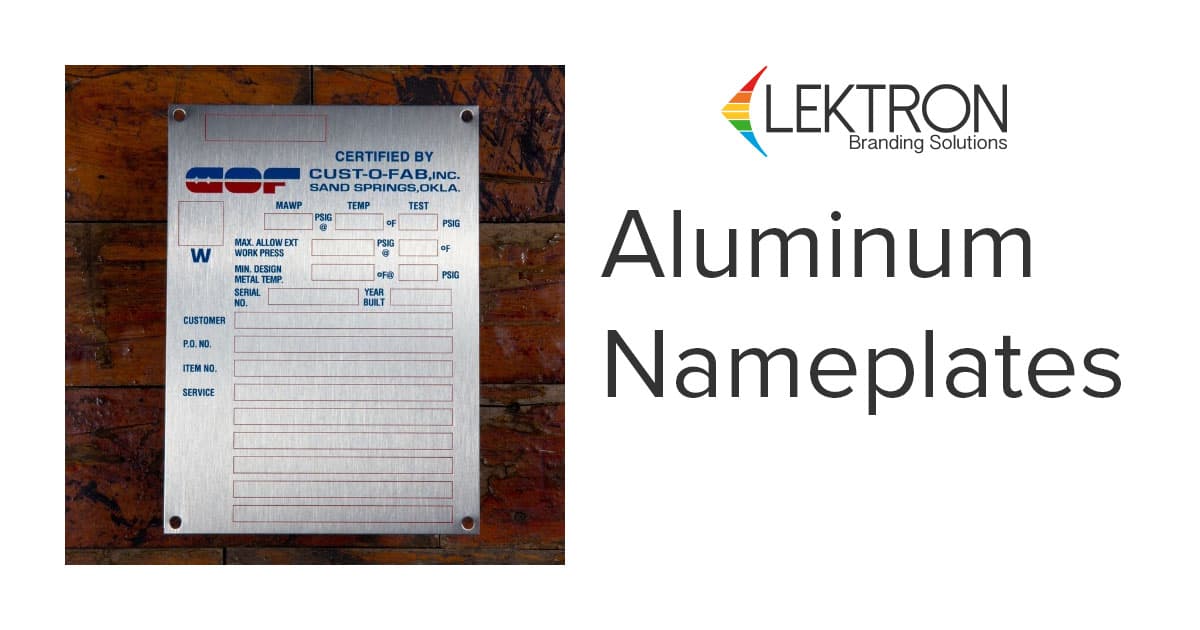 Custom Aluminum Industrial Nameplates, Metal Nameplates