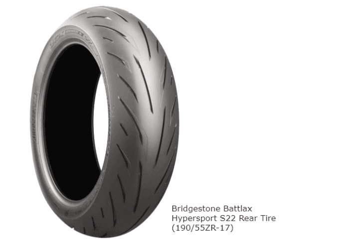 Bridgestone Battlax Hypersport S22 Rear Tire 190/55ZR-17 75W Motorcycle ...