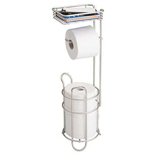 Amazon.com: mDesign Plastic Free Standing Toilet Paper Holder Canister ...