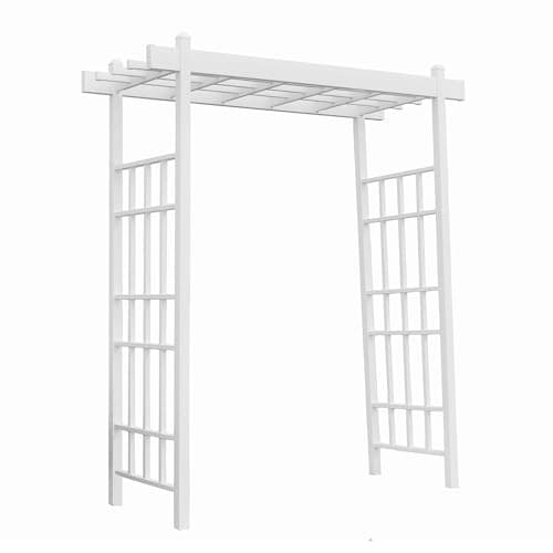 Dura-Trel 5' Rectangle Vinyl Camelot Planter Box with Trellis - White ...