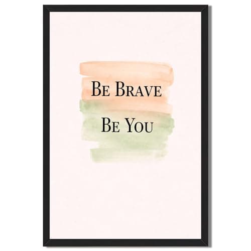 Wall Decor | Be brave framed art - pink inspirational quote, print your ...