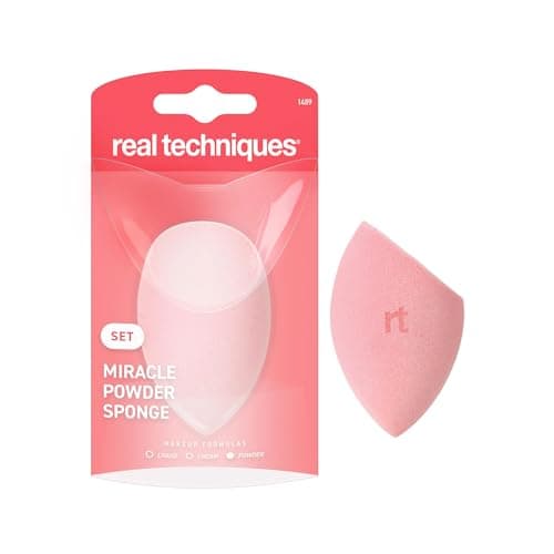 Real Techniques Miracle 2-In-1 Powder Puff, Dual-Sided Makeup Blending ...