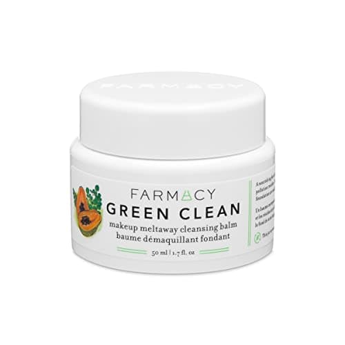 Farmacy Makeup Remover Cleansing Balm - Green Clean Waterproof Makeup Remover + Oil Based Cleanser - Gentle Exfoliating Double Cleanser - Melts From Balm to Milky Lather (12ml)