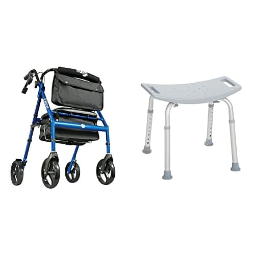 Drive Medical Hugo Elite Rollator Walker With Seat, Backrest and Saddle ...