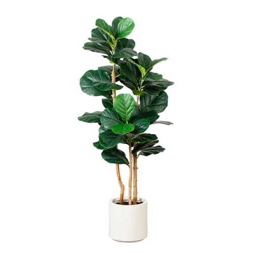 Nearly Natural 4ft Fiddle Leaf Fig Tree in Planter