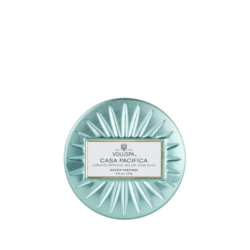 Amazon.com: Voluspa Makassar Ebony & Peach, Mini Tin Candle, 4 oz, 25 ...