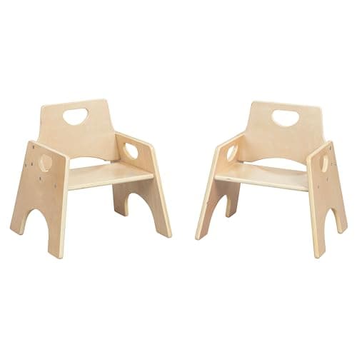 ECR4Kids Kids Stackable Classroom Chairs, 12in Plastic School Chair Set ...