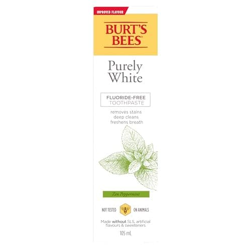 Burt's Bees Purely White Zen Peppermint Fluoride Free Toothpaste,4.7oz ...