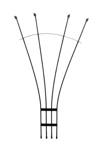 ACHLA DESIGNS Traditional Fan Garden Trellis, 56 in. Tall Graphite ...