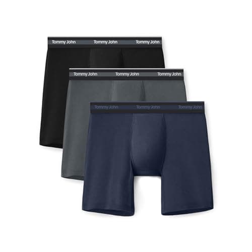 Tommy John Men's Boxer Briefs 8” Underwear, Second Skin Boxers ...