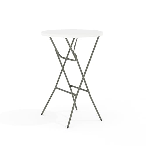 Table pliante ronde Flash Furniture 32 pouces hauteur de bar en plastique blanc effet granit