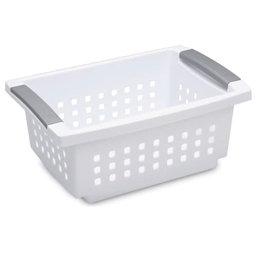 Sterilite Medium Stacking Basket, Open Plastic Bin, Space Saving ...