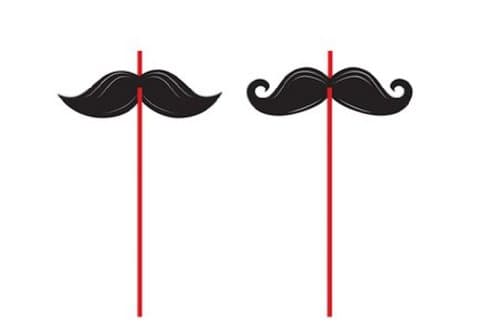 5 Moustache Plastic Straws | Cazaar
