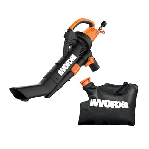 WORX WG509 Lightweight Leaf Yard Vacuum Mulcher Combo with Impellar Bag ...