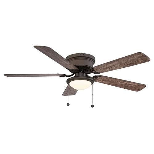 Hampton Bay Hugger 52 in. LED Indoor White Ceiling Fan with Light Kit ...