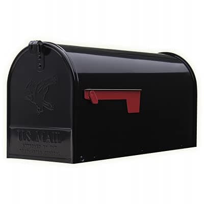 Gibraltar Elite T2 Large Black Steel Rural Post Mount Mailbox ...