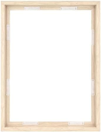 MCS Cadre flottant sur toile de 45,7 x 61 cm, cadre en bois naturel ...
