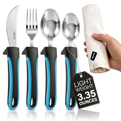 Adaptive Utensil, Elderly Aid Tableware 2 in 1 Fork Spoon, Wide ...