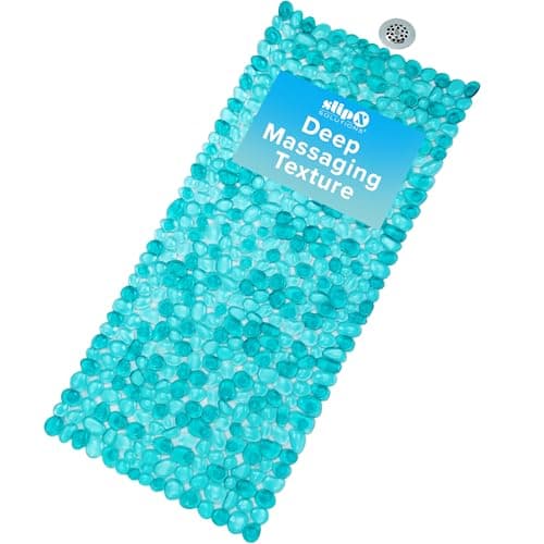 SlipX Solutions 39 x 16 Extra Long Vinyl Non-Slip Bath Mat in Clear ...
