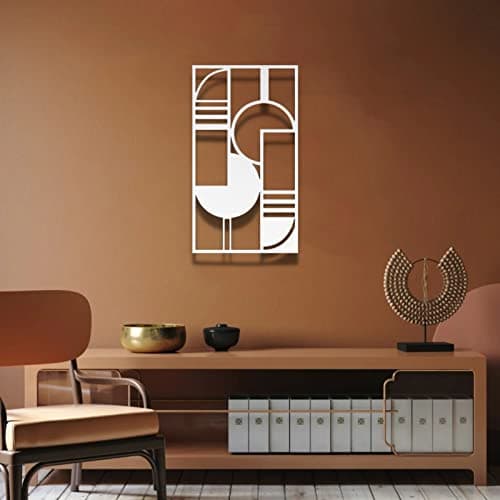 Modern Geometric Abstract Metal Wall Art — Large Steel Line Sculpture ...