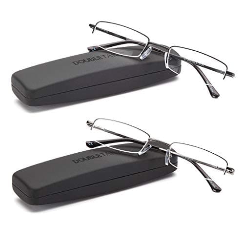 DOUBLETAKE 2 Pack Compact Folding Readers Reading Glasses