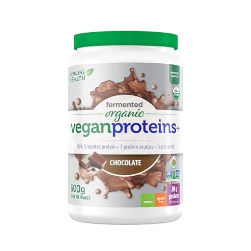 Genuine Health - Fermented Vegan Proteins+ Bar, Double Chocolate Chip ...