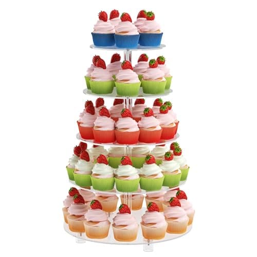 5 Tier Acrylic Cupcake Tower – 3 Little Birds Event Planning