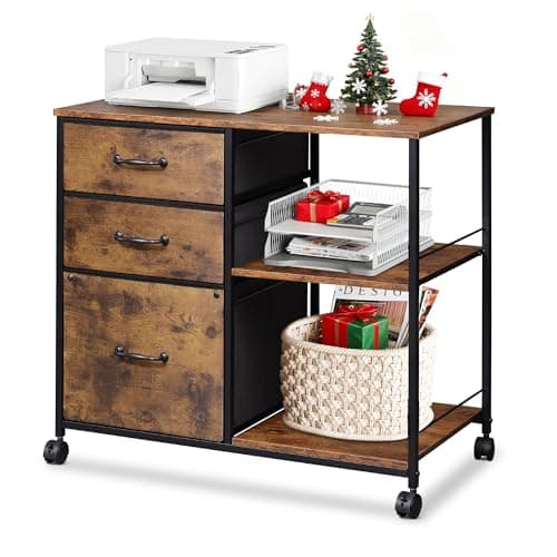 Metal 3 Drawer Mobile File Cabinet with Lock - Office Furniture ...