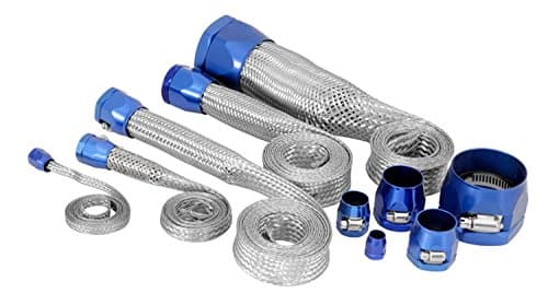 Spectre MagnaBraid 304SS Braided Sleeving Kit - Red/Blue End Caps – FI ...