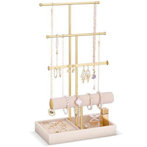 Amazon.com: MyGift Tree Jewelry Stand, Deluxe Vintage Brass Tone Cast ...