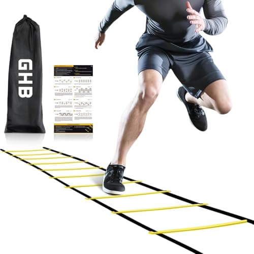 Amazon.com : GHB Pro Agility Ladder 2 Pack and Pack of 4 Agility Poles ...